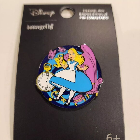 Loungefly Disney Alice in Wonderland Alice Falling Enamel Pin NEW - Picture 3 of 10